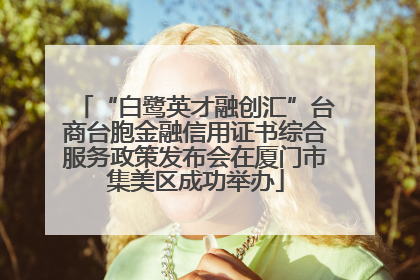 “白鹭英才融创汇”台商台胞金融信用证书综合服务政策发布会在厦门市集美区成功举办