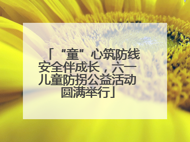 “童”心筑防线安全伴成长，六一儿童防拐公益活动圆满举行