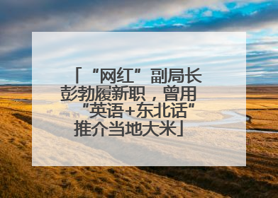 “网红”副局长彭勃履新职，曾用“英语+东北话”推介当地大米