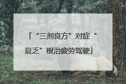 “三剂良方”对症“夏乏”根治疲劳驾驶