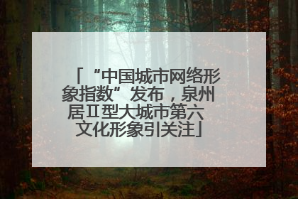 “中国城市网络形象指数”发布，泉州居Ⅱ型大城市第六 文化形象引关注