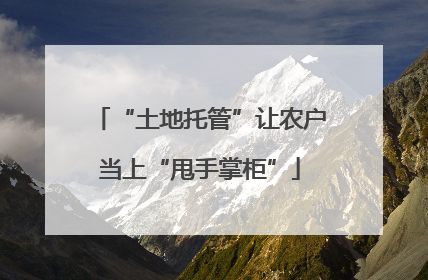 “土地托管”让农户当上“甩手掌柜”