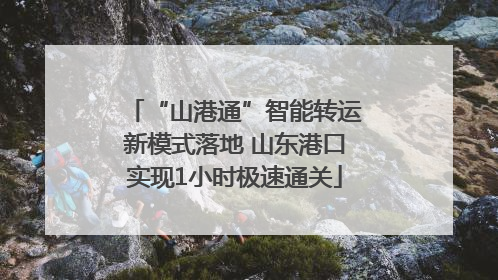 “山港通”智能转运新模式落地 山东港口实现1小时极速通关