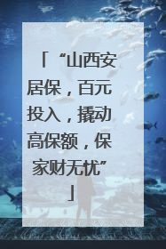 “山西安居保，百元投入，撬动高保额，保家财无忧”