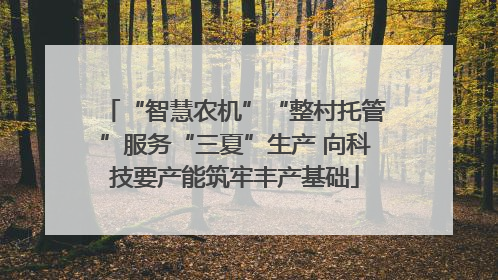 “智慧农机”“整村托管”服务“三夏”生产 向科技要产能筑牢丰产基础