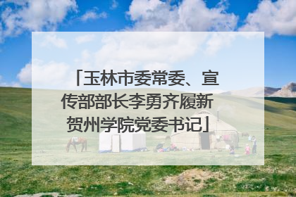 玉林市委常委、宣传部部长李勇齐履新贺州学院党委书记