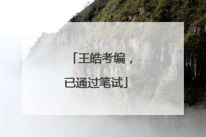 王皓考编，已通过笔试