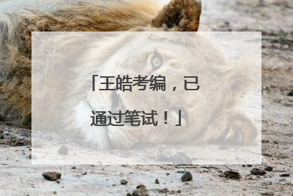 王皓考编，已通过笔试！