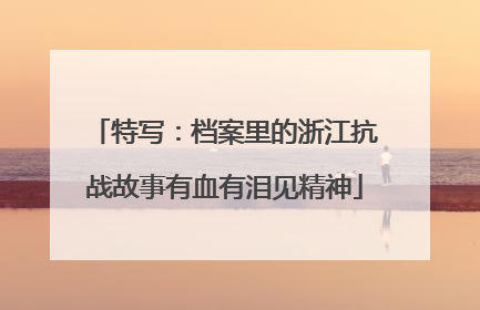 特写：档案里的浙江抗战故事有血有泪见精神