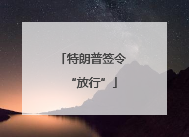 特朗普签令“放行”