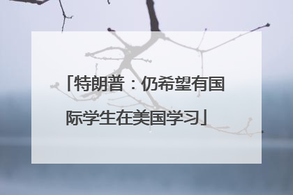特朗普：仍希望有国际学生在美国学习