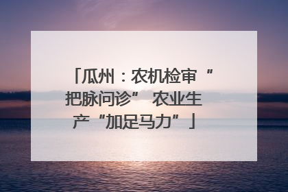 瓜州：农机检审“把脉问诊” 农业生产“加足马力”