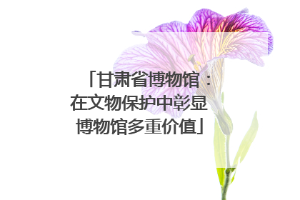 甘肃省博物馆：在文物保护中彰显博物馆多重价值
