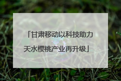 甘肃移动以科技助力天水樱桃产业再升级