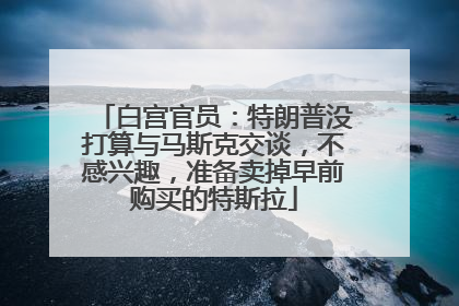 白宫官员：特朗普没打算与马斯克交谈，不感兴趣，准备卖掉早前购买的特斯拉