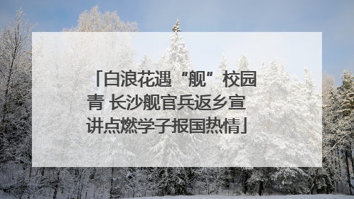 白浪花遇“舰”校园青 长沙舰官兵返乡宣讲点燃学子报国热情