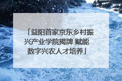 益阳首家京东乡村振兴产业学院揭牌 赋能数字兴农人才培养