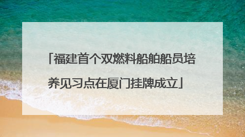 福建首个双燃料船舶船员培养见习点在厦门挂牌成立