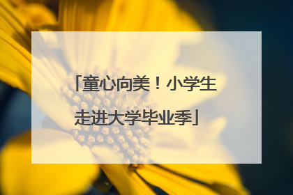童心向美！小学生走进大学毕业季