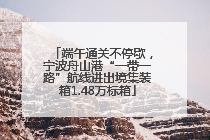 端午通关不停歇，宁波舟山港“一带一路”航线进出境集装箱1.48万标箱
