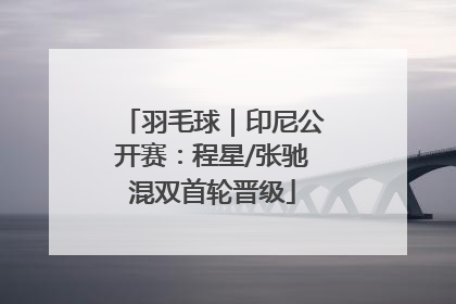 羽毛球｜印尼公开赛：程星/张驰混双首轮晋级