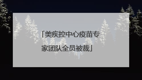 美疾控中心疫苗专家团队全员被裁