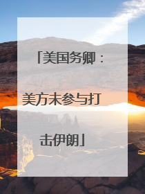 美国务卿：美方未参与打击伊朗