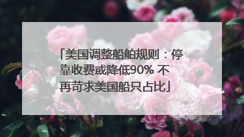 美国调整船舶规则：停靠收费或降低90% 不再苛求美国船只占比