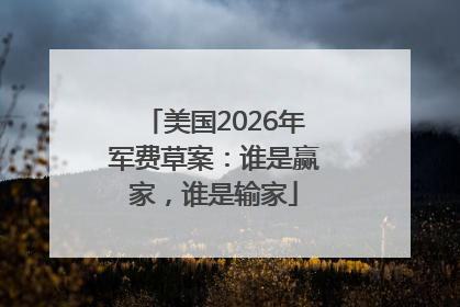 美国2026年军费草案：谁是赢家，谁是输家