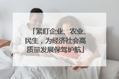 紧盯企业、农业、民生，为经济社会高质量发展保驾护航