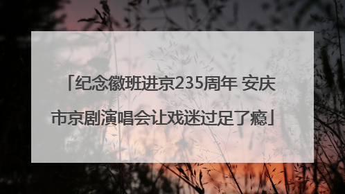 纪念徽班进京235周年 安庆市京剧演唱会让戏迷过足了瘾