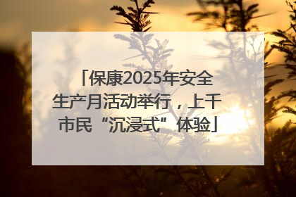 保康2025年安全生产月活动举行，上千市民“沉浸式”体验
