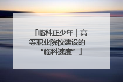 临科正少年｜高等职业院校建设的“临科速度”