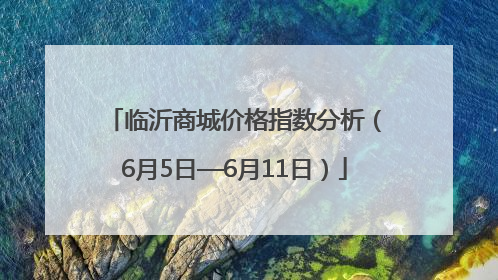 临沂商城价格指数分析（6月5日—6月11日）