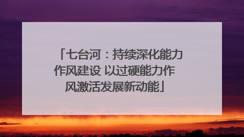 七台河：持续深化能力作风建设 以过硬能力作风激活发展新动能