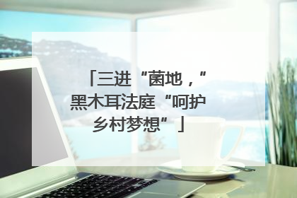 三进“菌地，”黑木耳法庭“呵护乡村梦想”