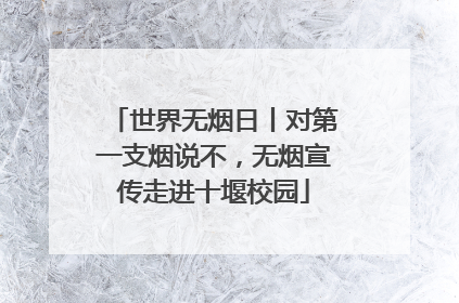 世界无烟日丨对第一支烟说不，无烟宣传走进十堰校园