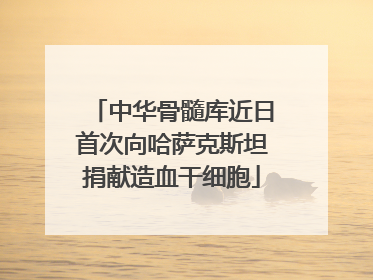 中华骨髓库近日首次向哈萨克斯坦捐献造血干细胞