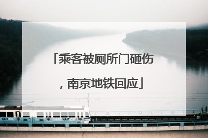 乘客被厕所门砸伤，南京地铁回应