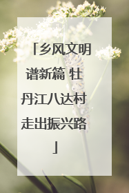 乡风文明谱新篇 牡丹江八达村走出振兴路