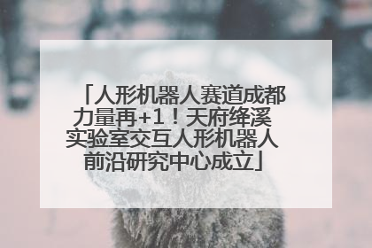 人形机器人赛道成都力量再+1！天府绛溪实验室交互人形机器人前沿研究中心成立