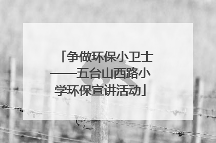 争做环保小卫士——五台山西路小学环保宣讲活动