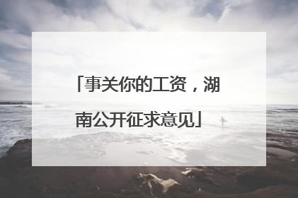 事关你的工资，湖南公开征求意见