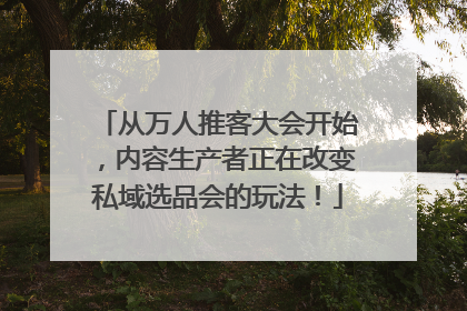 从万人推客大会开始，内容生产者正在改变私域选品会的玩法！