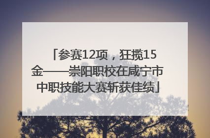 参赛12项，狂揽15金——崇阳职校在咸宁市中职技能大赛斩获佳绩