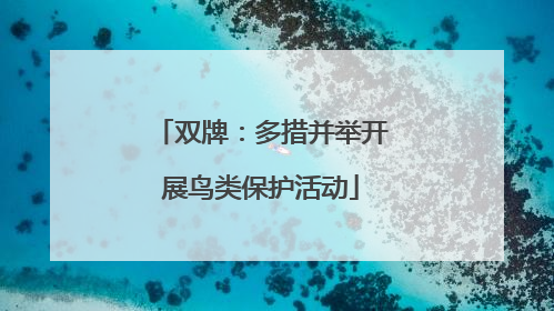 双牌：多措并举开展鸟类保护活动