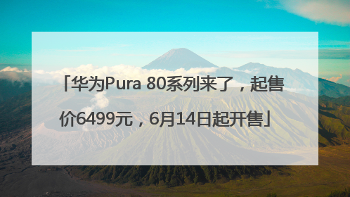 华为Pura 80系列来了，起售价6499元，6月14日起开售