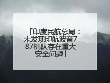 印度民航总局：未发现印航波音787机队存在重大安全问题