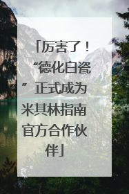 厉害了！“德化白瓷”正式成为米其林指南官方合作伙伴