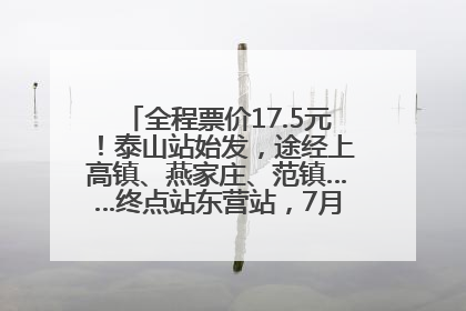 全程票价17.5元！泰山站始发，途经上高镇、燕家庄、范镇……终点站东营站，7月1日开通！